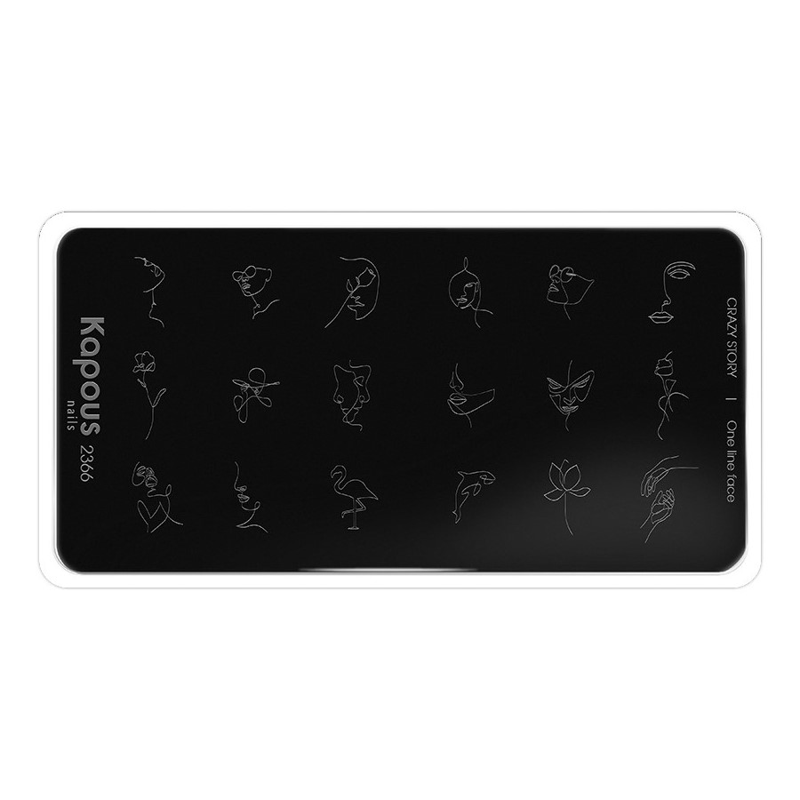 Пластина для стемпинга «Crazy story» One Line Face, Kapous Nails